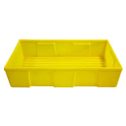 Drip tray without grating for small containers 230 l, 1290 x 730 x 295 mm