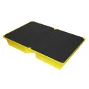 Drip tray with grid for small containers, yellow