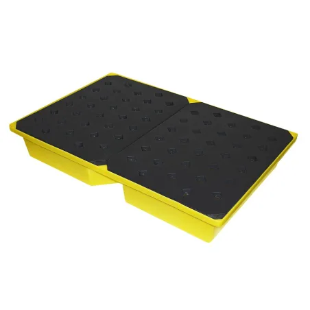 Drip tray with grid for small containers, yellow
