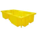 Spill containment tray without grating for 2 IBCs
