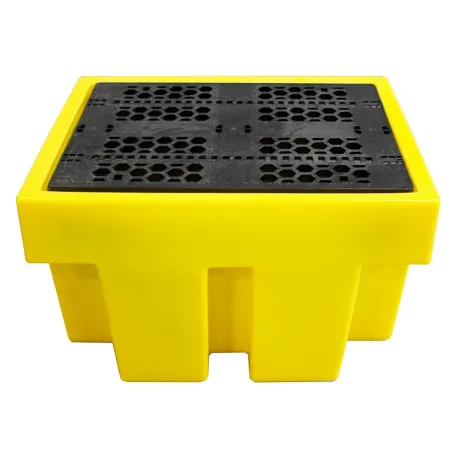 Spill containment tray with grating for 1 barrel 900 x 700 x 525 mm, yellow