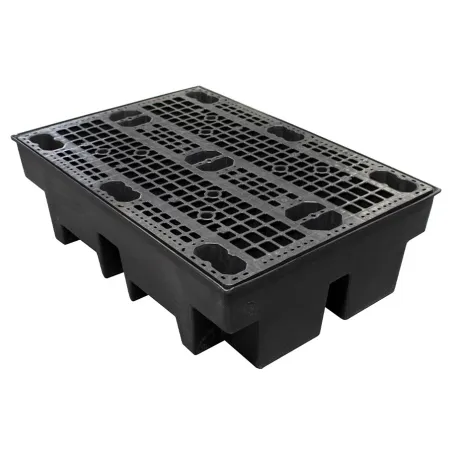 Drip tray with grating for 2 barrels 1220 x 820 x 330 mm, black