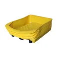 Spill containment sump without grating for 2 drums, yellow