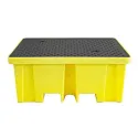 Wanna wychwytowa z kratownicą pod 4 beczki 1220 x 1220 x 495 mm, żółta