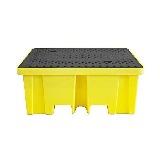 Wanna wychwytowa z kratownicą pod 4 beczki 1220 x 1220 x 495 mm, żółta