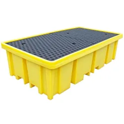 Spill containment tray with grating for 2 IBCs 2340 x 1285 x 645 mm
