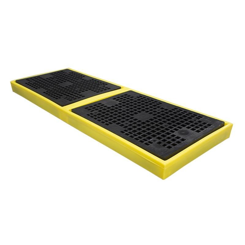 Wanna wychwytowa pod 4 beczki, niskoprofilowa z kratownicą 300 l, 2610 x 895 x 150 mm