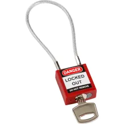 Nylon padlock, compact body, cable shackle