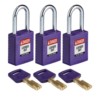 Kłódka nylonowa SAFEKEY, korpus standardowy, szekla stalowa 38 mm KD czarna 6 szt