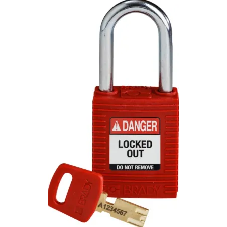 Kłódka nylonowa SAFEKEY, korpus standardowy, szekla stalowa 38 mm KD czarna 6 szt