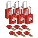 Kłódka nylonowa SAFEKEY, korpus standardowy, szekla stalowa