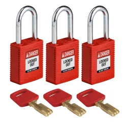 SAFEKEY nylon padlock, standard body, steel shackle