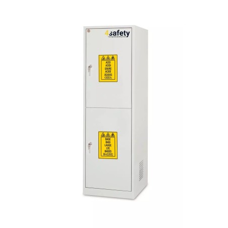 Szafa zabezpieczająca na chemikalia i substancje żrące ze ścianą działową rozmiar M 600 x 600 x 1950 mm