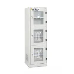 Safety cabinet for chemicals and corrosive substances with partition walls and glazed doors size M 600 x 600 x 195