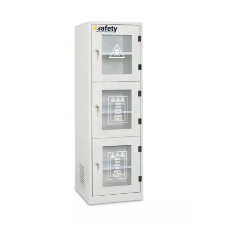 Safety cabinet for chemicals and corrosive substances with partition walls and glazed doors size M 600 x 600 x 195