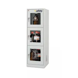 Protective cabinet for chemicals and corrosive substances with partition walls and glazed doors size M 600 x 600 x 195