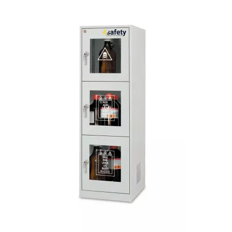 Safety cabinet for chemicals and corrosive substances with partition walls and glass doors size M 600 x 600 x 195