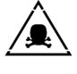 Symbol jednokolorowy- znak ostrzegawczy przed materiałami toksycznymi