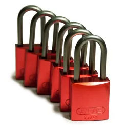 Aluminum padlock, standard body, aluminum shackle