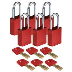 SAFEKEY aluminum padlock, standard body, steel shackle