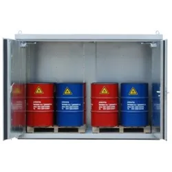 Single-level container for 2 IBCs / 3 Euro pallets EI60 fire-resistant