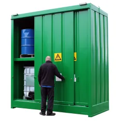 Uninsulated two-level container for storing 16 drums or 4 IBC tanks 3000 x 1500 x 3295 mm