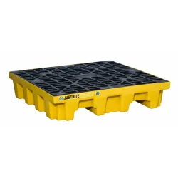 Spill containment tray for 4 drums with grating 276 L, 1245 x 1245 x 260 mm