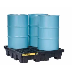 Spill containment tray for 4 drums with grating 276 L, 1245 x 1245 x 260 mm