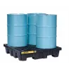 Spill containment tray for 4 drums with grating 276 L, 1245 x 1245 x 260 mm
