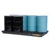 Low-profile spill containment tray for 8 drums with grating, 371 l, 2464 x 1245 x 140 mm