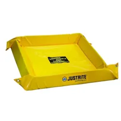 Flexible spill containment tray, polyurethane walls, 600 x 600 x 102 mm, yellow