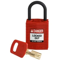 SAFEKEY nylon padlock, compact body, polymer shackle