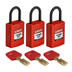 SAFEKEY nylon padlock, compact body, polymer shackle