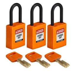 SAFEKEY nylon padlock, standard body, polymer shackle