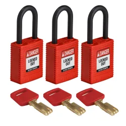 SAFEKEY nylon padlock, standard body, polymer shackle