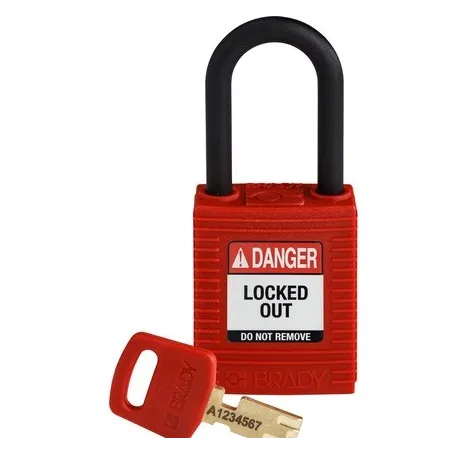 Kłódka nylonowa SAFEKEY, korpus standardowy, szekla polimerowa 38 mm KD niebieska 6 szt