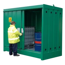 Uninsulated container for storing 8 barrels or 2 IBC tanks 3000 x 1500 x 2405 mm
