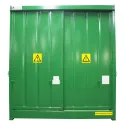 Non-insulated two-level container for storing 16 barrels