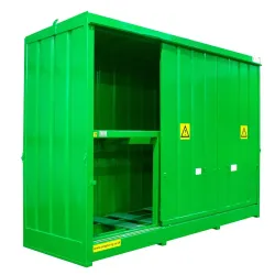 Uninsulated two-level container for storing 24 drums or 6 IBC tanks 4500 x 1500 x 3295 mm