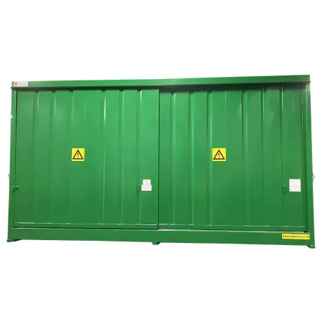 Non-insulated two-level container for storing 32 drums