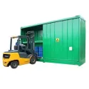 Non-insulated two-level container for storing 32 drums