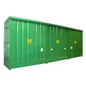 Non-insulated double-level container for storing 48 drums