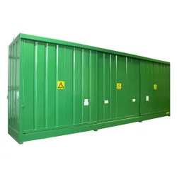 Uninsulated two-level container for storing 48 drums or 12 IBC tanks 8840 x 1500 x 3275 mm