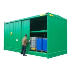 Non-insulated two-level container for storing 64 drums or 16 IBC tanks 5920 x 2800 x 3325 mm