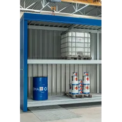 Double-level container for 4 IBCs / 6 Euro pallets, non-insulated
