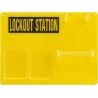 LOTO station for padlocks and lockout devices, open, acrylic