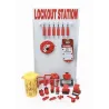 LOTO station for padlocks and lockout devices, adjustable, open, polystyrene