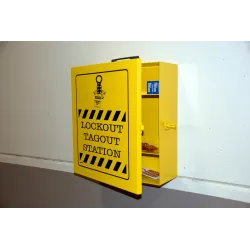 Industrial LOTO station lockout box 355 x 406 x 152 mm