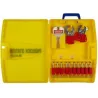 LOTO station for padlocks and lockouts, portable, lockable, polypropylene 337 x 64 x 432 mm