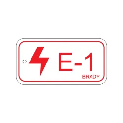 Tag identifying the energy source – electrical E-1, 75 x 38 mm 25 pcs.